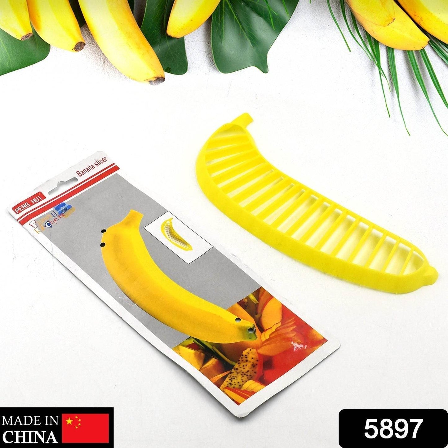 Banana Slicer- Perfect for Fruit Salads Handle Plastic Banana Fruit Slicer Cutter Chopper - infinityexculsivestore.com