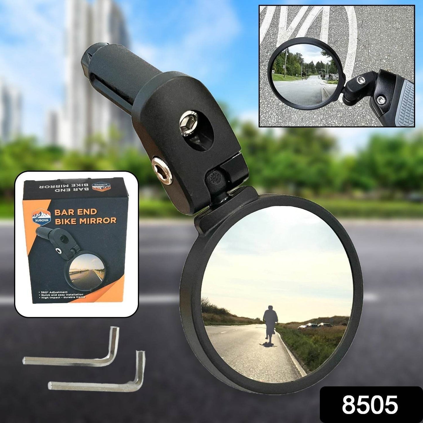 Bar End Bike Mirror, Safe Rearview Mirror 360° Rotatable & Foldable Safety Bicycle Rear View Mirror, Mirror Durable Bike Mirror (1 Pc) - infinityexculsivestore.com