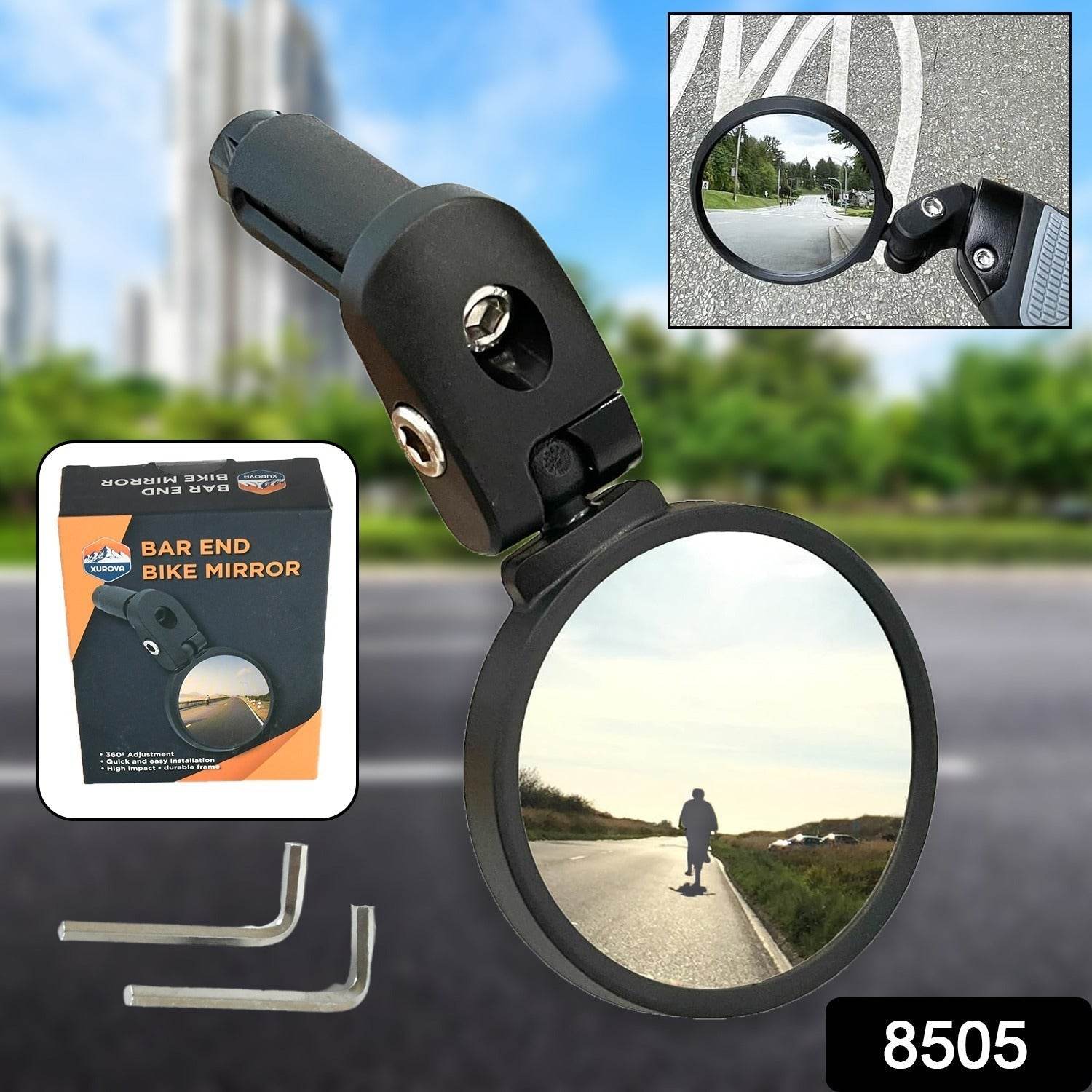Bar End Bike Mirror, Safe Rearview Mirror 360° Rotatable & Foldable Safety Bicycle Rear View Mirror, Mirror Durable Bike Mirror (1 Pc) - infinityexculsivestore.com