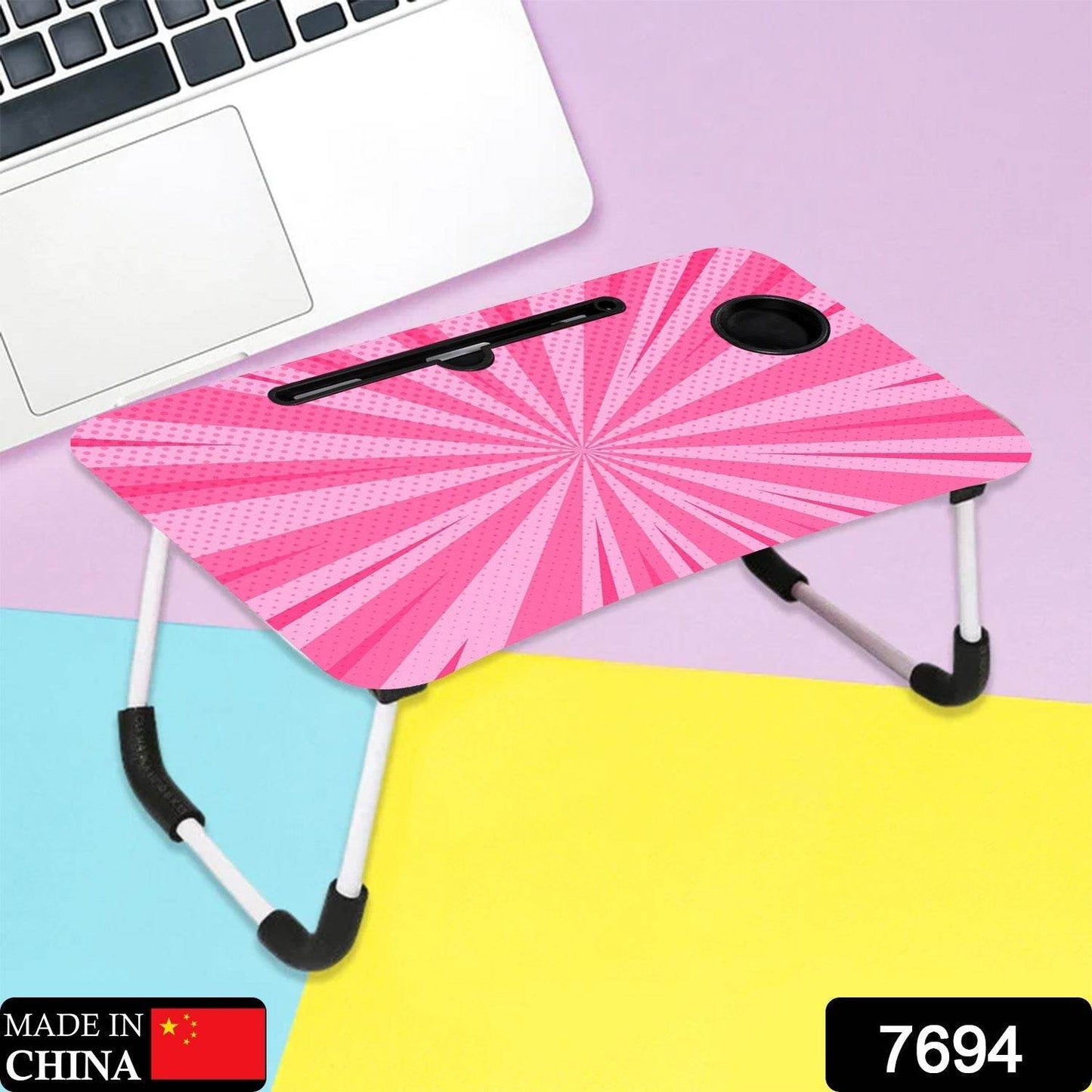 Barbie Design Foldable Study & Laptop Table for Children with Tablet Slot & Cup Holder - infinityexculsivestore.com