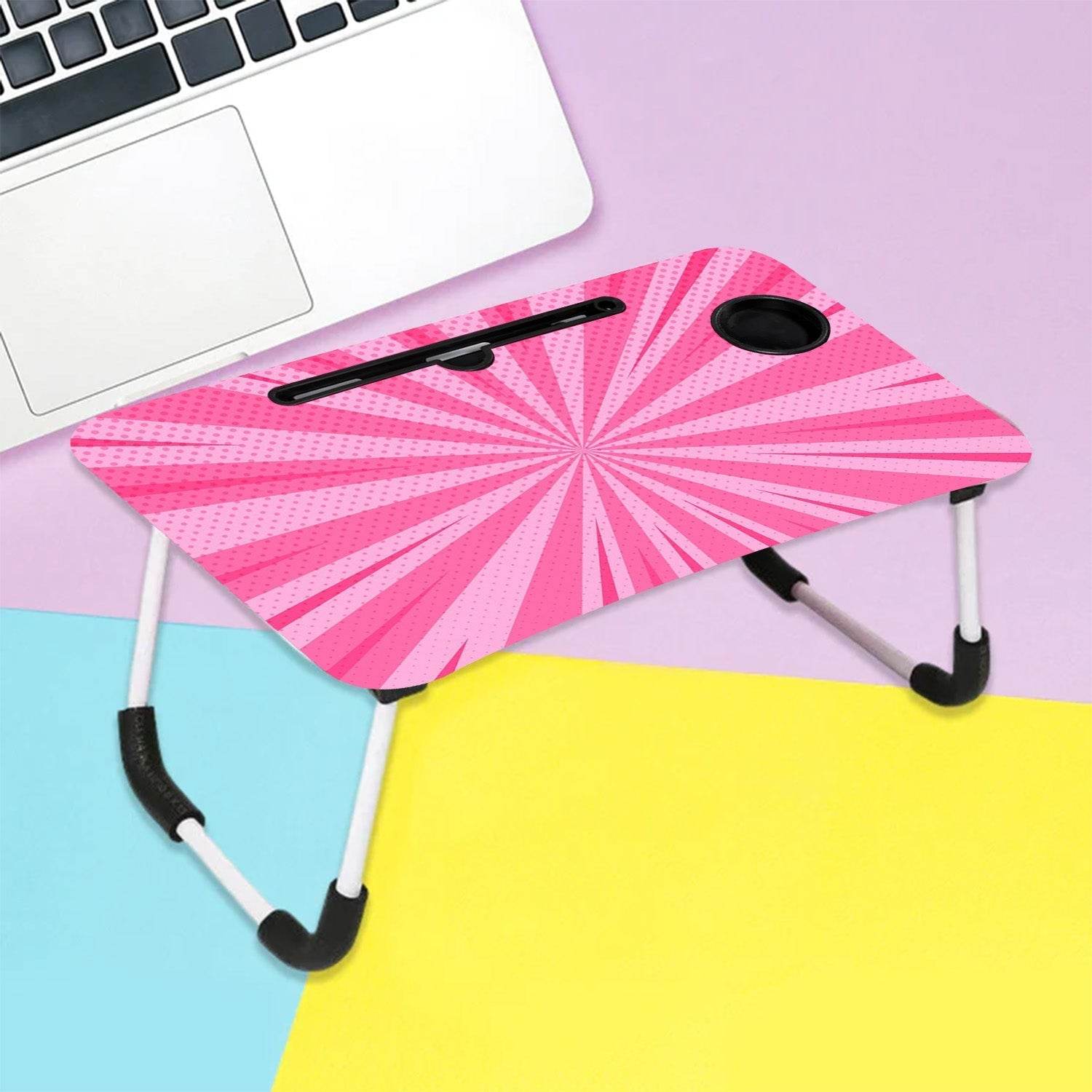 Barbie Design Foldable Study & Laptop Table for Children with Tablet Slot & Cup Holder - infinityexculsivestore.com
