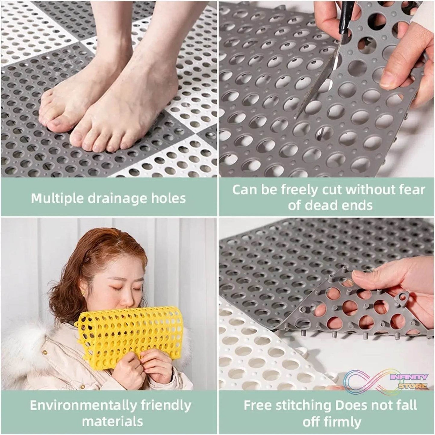 Bath Anti Slip Mat Used while bathing and toilet purposes to avoid slippery floor surfaces. (Pack Of 6) - infinityexculsivestore.com