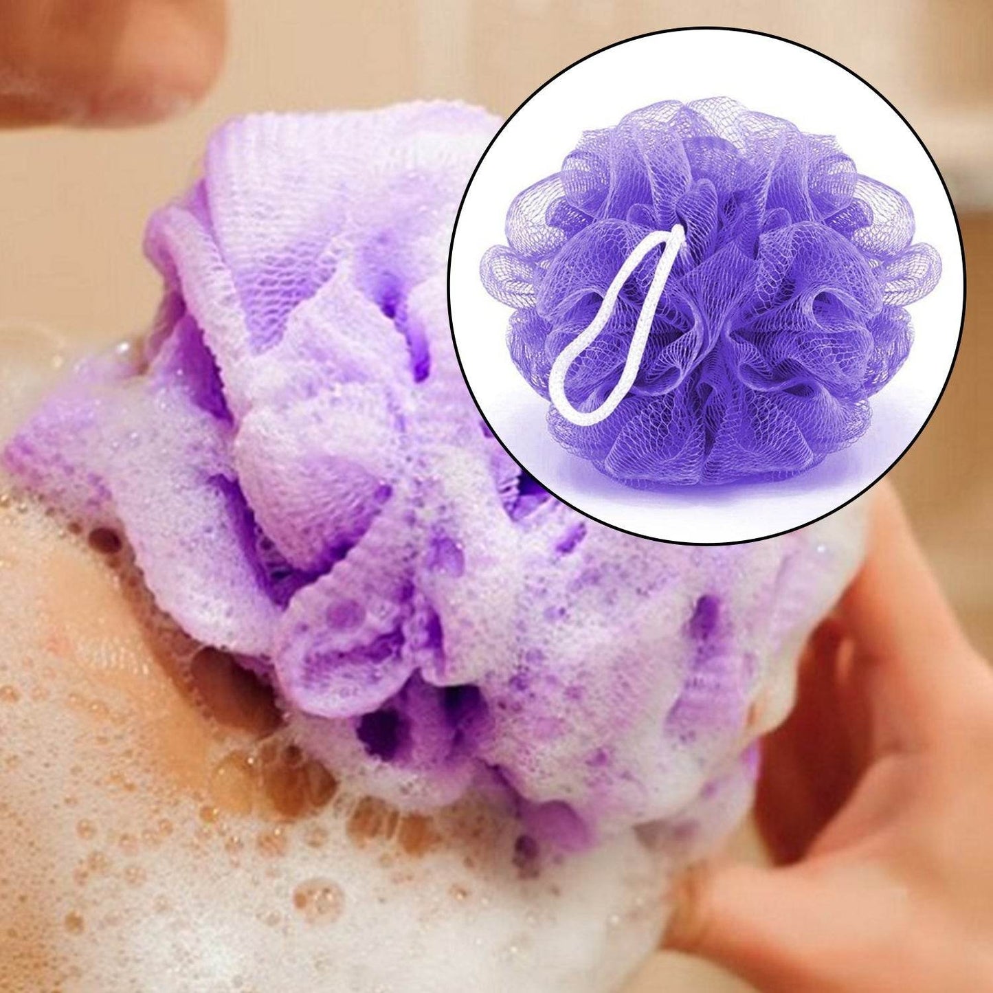 Bath Shower Loofah Sponge Pouf Body Scrubber (Pack of 6Pcs) - infinityexculsivestore.com