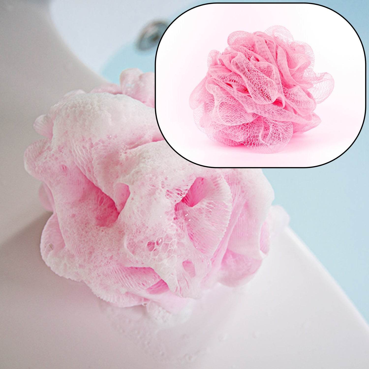 Bath Shower Loofah Sponge Pouf Body Scrubber (Pack of 6Pcs) - infinityexculsivestore.com