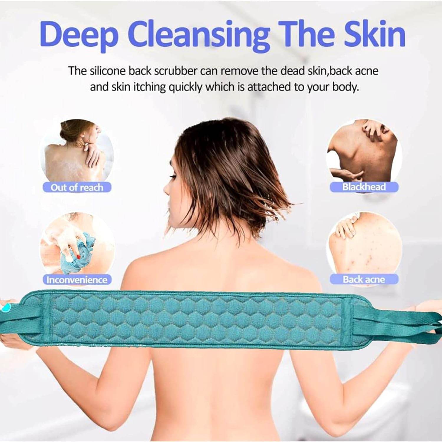 Bath Shower Set Scrubber Loofah Sponge Pouf, Bath Brush Extra Long Dual Sided Scrubber Long Lasting Deep Clean Super Soft, Body Scrubber For Men Woman (2 Pcs Set) - infinityexculsivestore.com