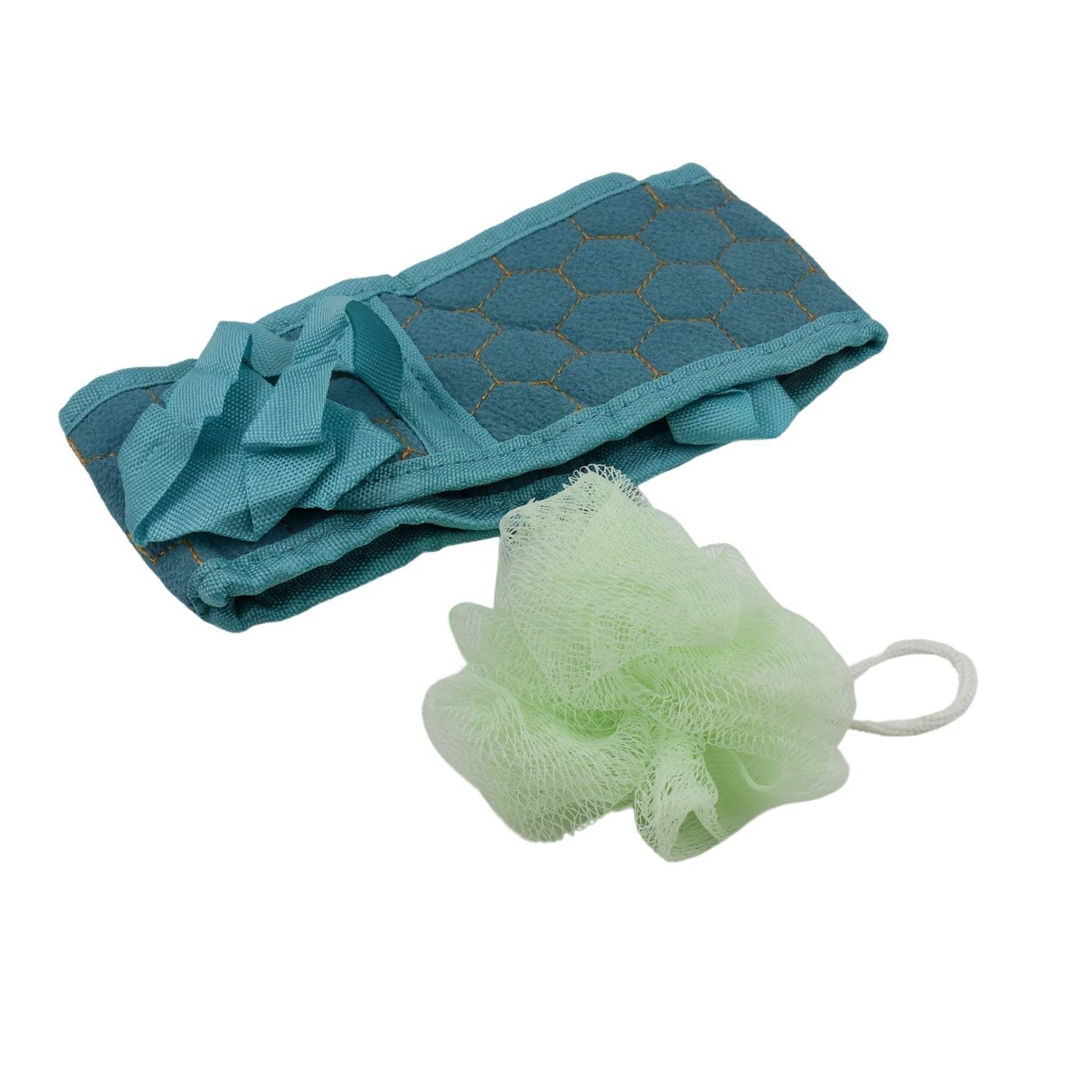 Bath Shower Set Scrubber Loofah Sponge Pouf, Bath Brush Extra Long Dual Sided Scrubber Long Lasting Deep Clean Super Soft, Body Scrubber For Men Woman (2 Pcs Set) - infinityexculsivestore.com