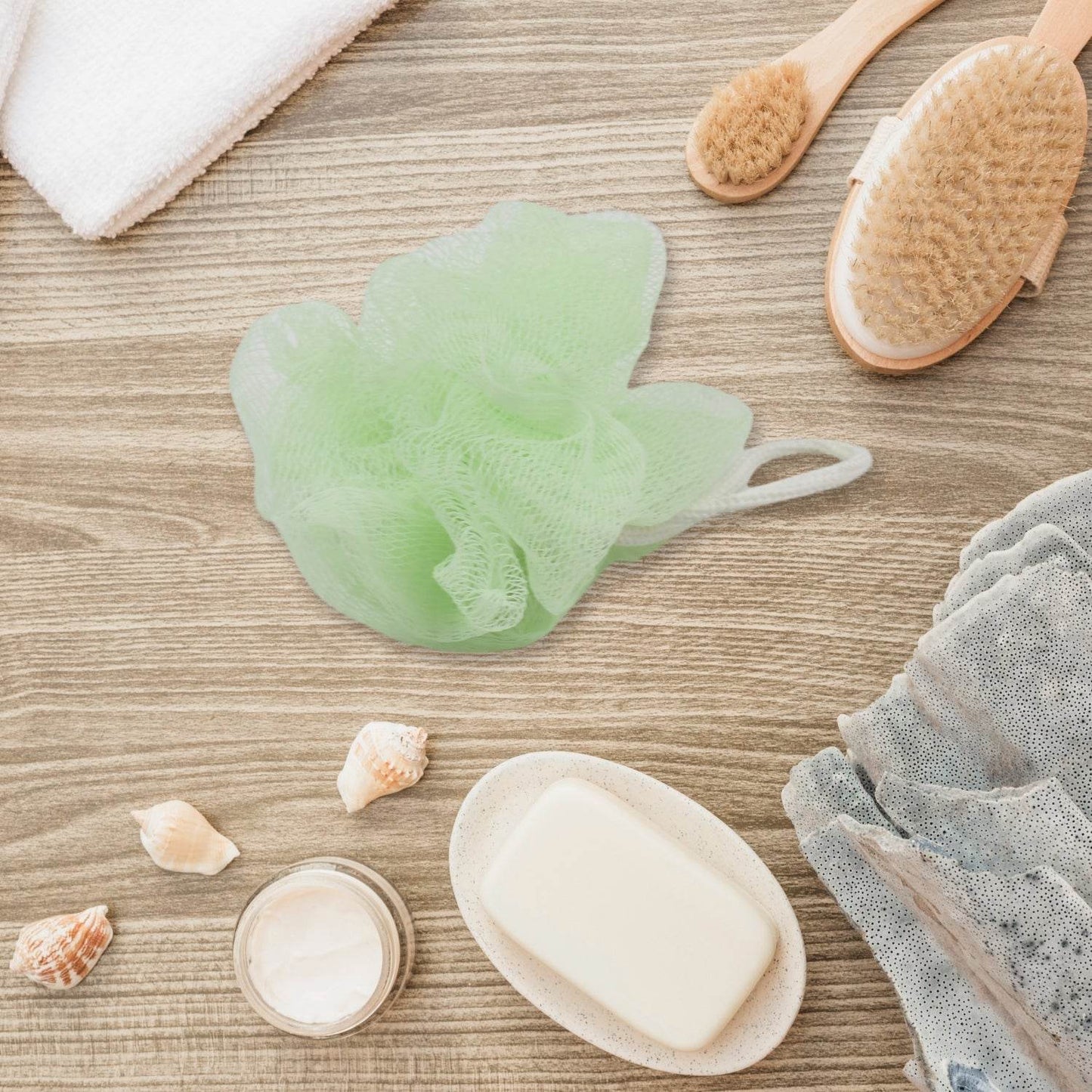 Bath Shower Set Scrubber Loofah Sponge Pouf, Bath Brush Extra Long Dual Sided Scrubber Long Lasting Deep Clean Super Soft, Body Scrubber For Men Woman (2 Pcs Set) - infinityexculsivestore.com
