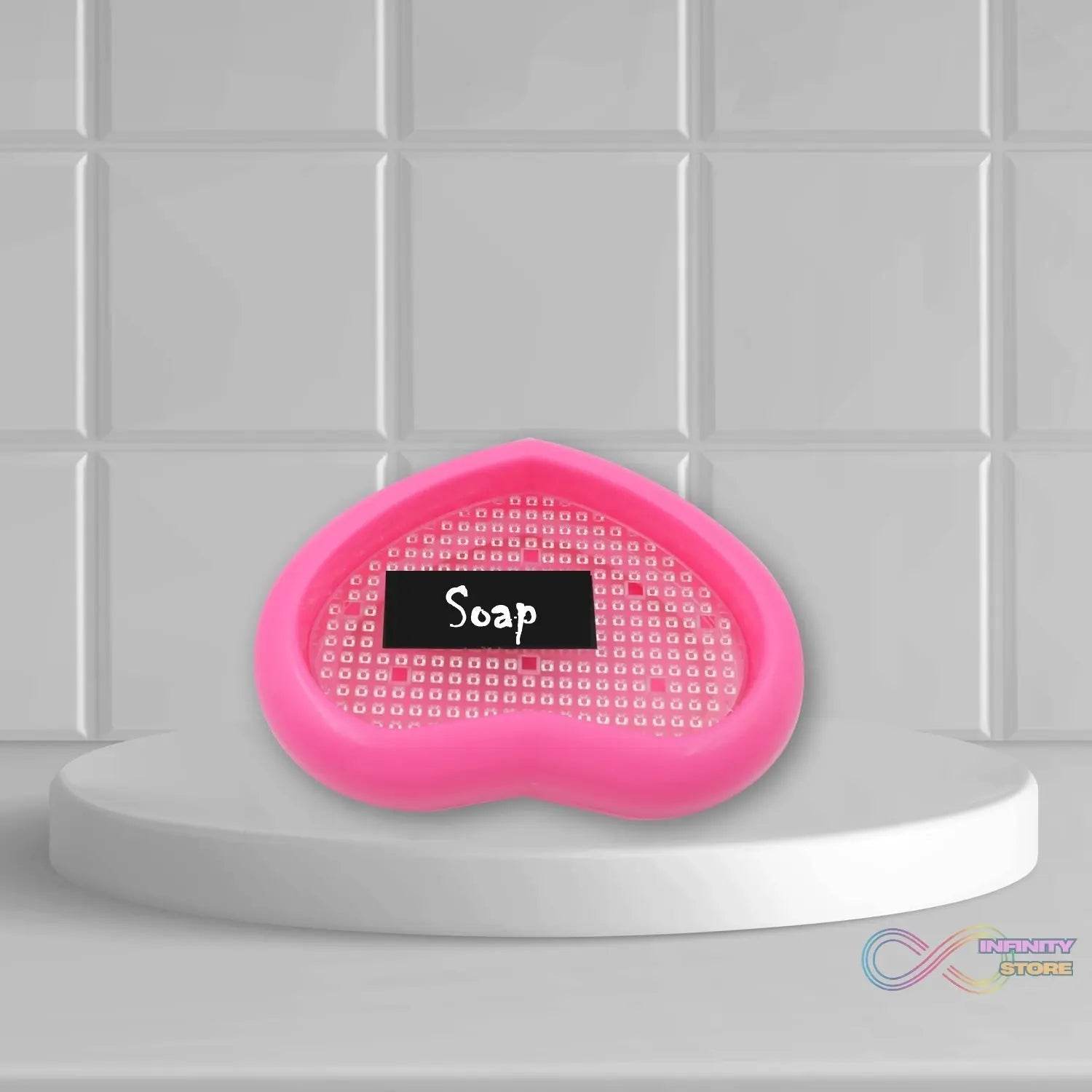 Bathroom Accessories Plastic Soap Case / Soap Dish / Soap Stand, Plastic Soap Case Soap Holder Soap Dish For Bathroom Kitchen Sink (Oval / Heart Shape Soap case / 1 pc ) - infinityexculsivestore.com