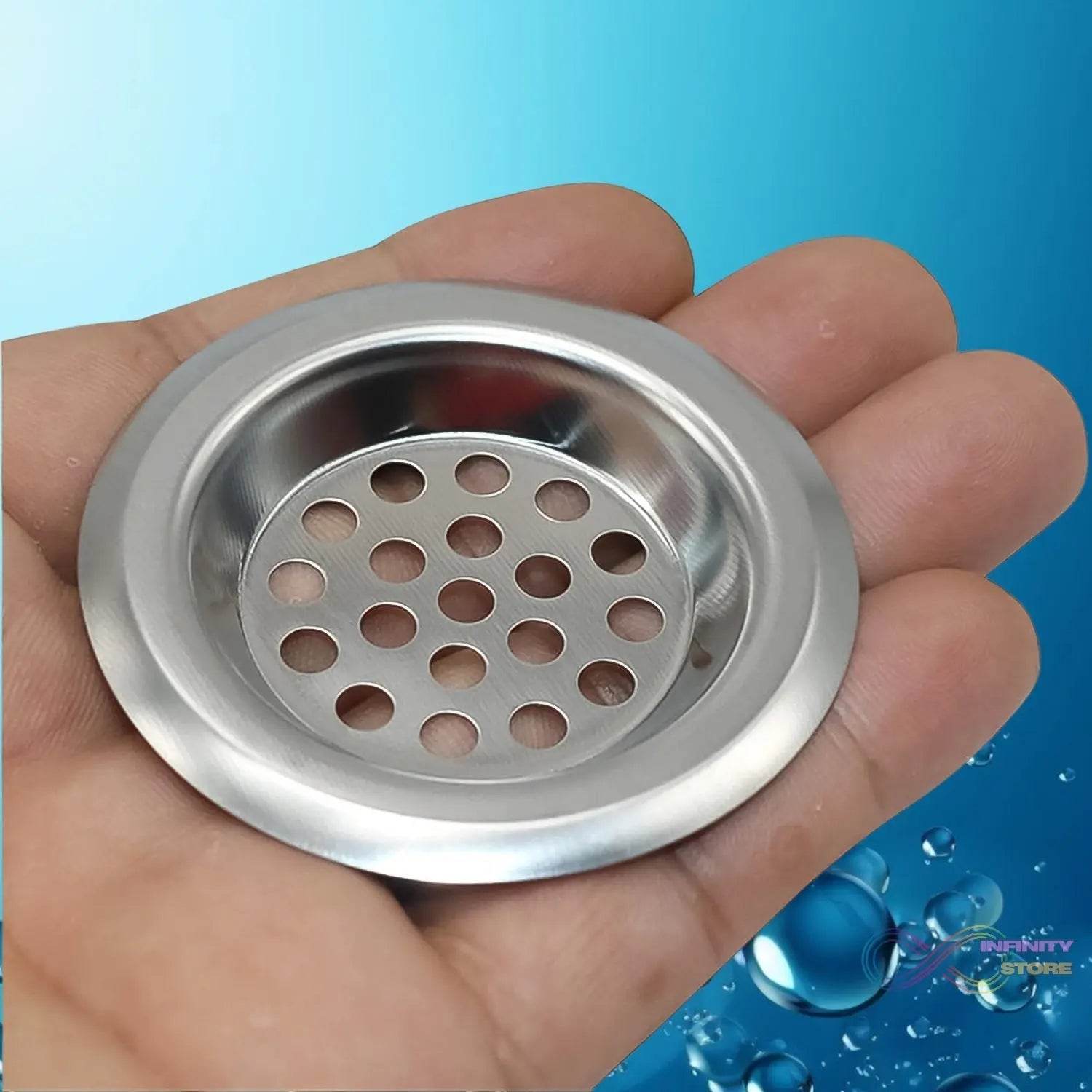 Bathroom Kitchen Stainless Steel Basin Sink Drain Strainer (2 Pc Set) - infinityexculsivestore.com