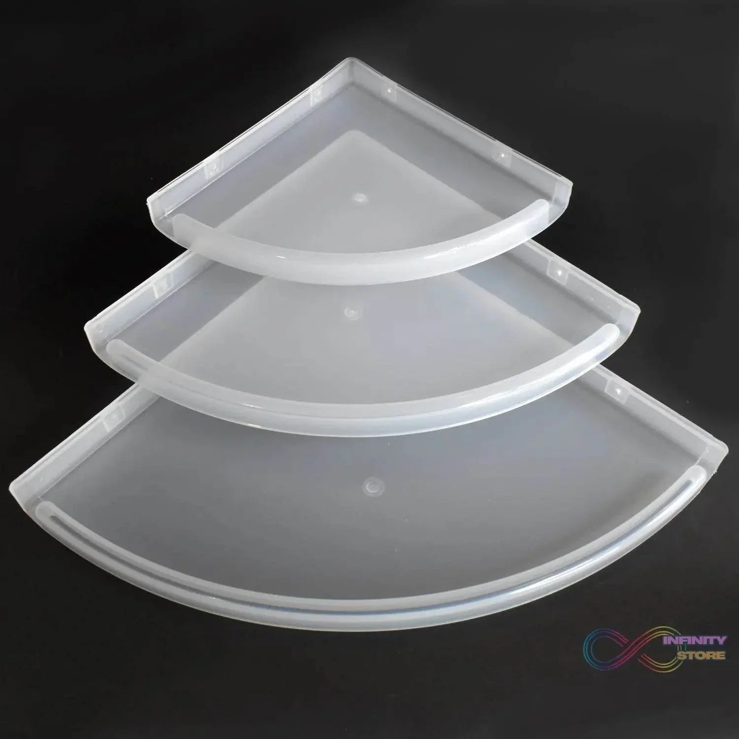 Bathroom Plastic Corner Shelf Rack Set for Wall Number of Shelves (3 Pcs Set) - infinityexculsivestore.com