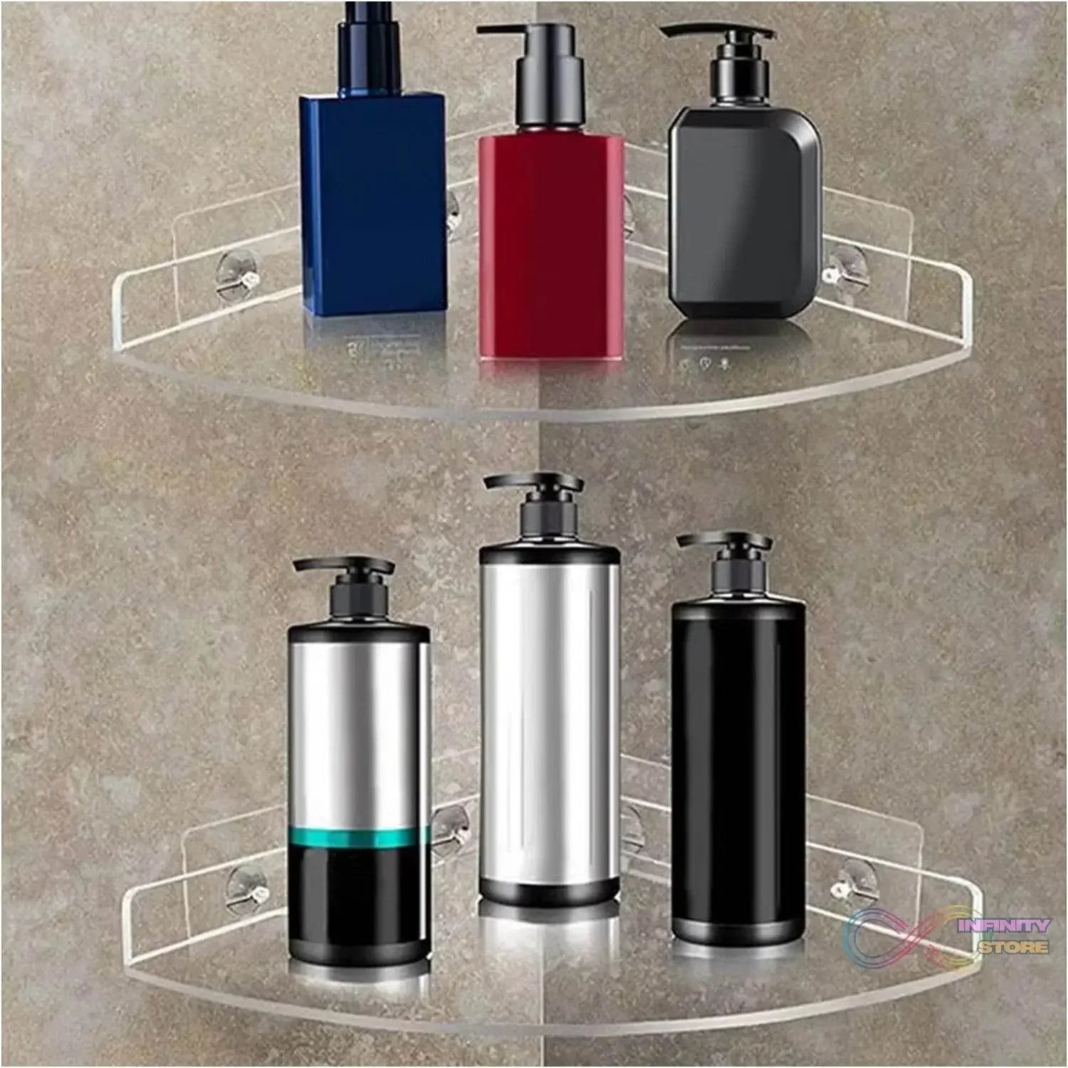 Bathroom Plastic Corner Shelf Rack Set for Wall Number of Shelves (3 Pcs Set) - infinityexculsivestore.com