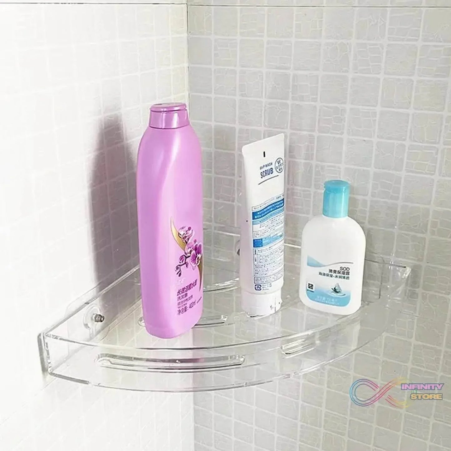 Bathroom Plastic Corner Shelf Rack Set for Wall Number of Shelves (3 Pcs Set) - infinityexculsivestore.com