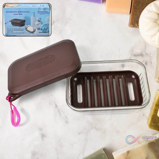 Bathroom & Travel Plastic Soap Box with Lid (1 Pc) - infinityexculsivestore.com