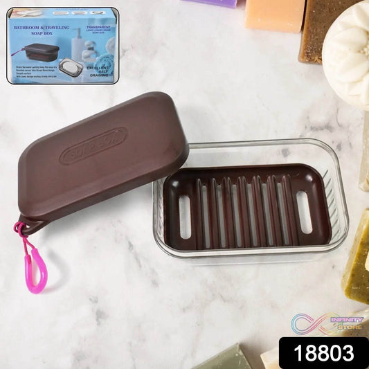 Bathroom & Travel Plastic Soap Box with Lid (1 Pc) - infinityexculsivestore.com
