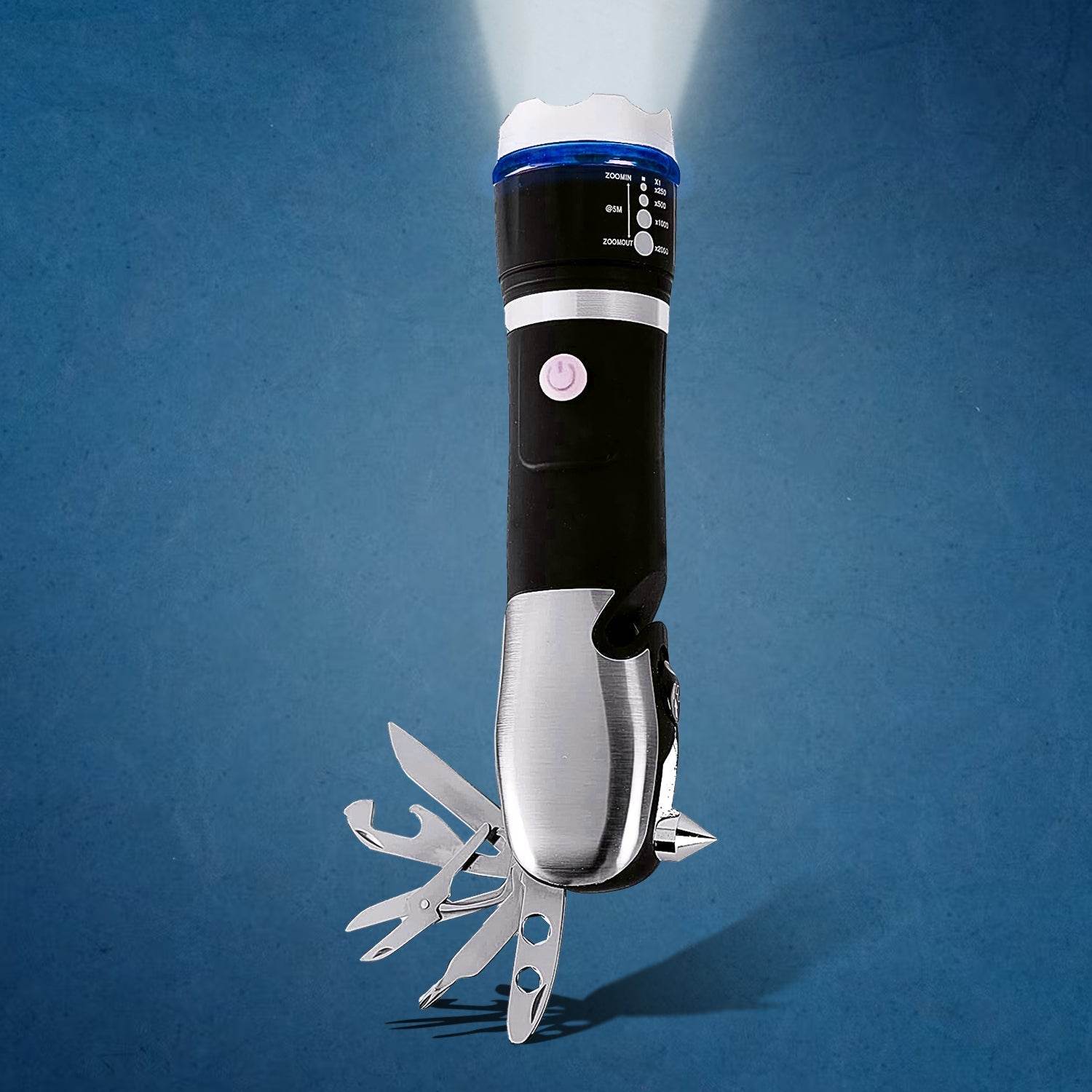 Battery Operated Multi Tool Led Flashlight, All in One Tool Light (1 Pc / Battery Not Included) - infinityexculsivestore.com
