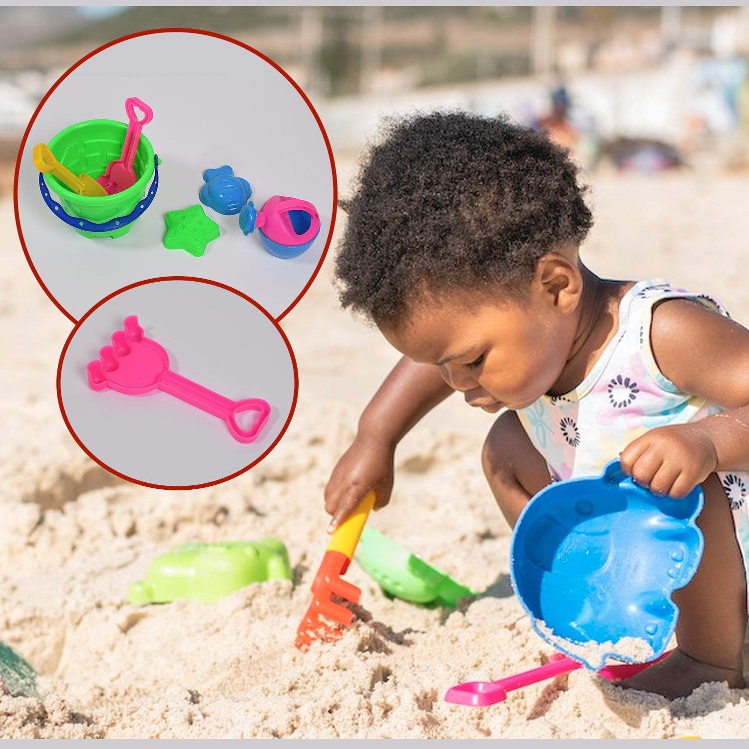 Beach Sand Castle Toy Set for Kids - 6 Pcs Summer Play - infinityexculsivestore.com