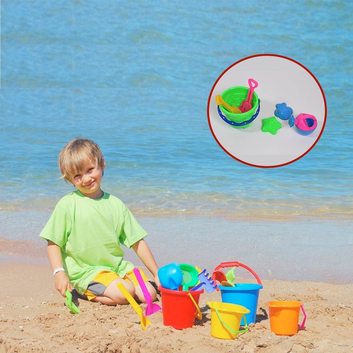 Beach Sand Castle Toy Set for Kids - 6 Pcs Summer Play - infinityexculsivestore.com
