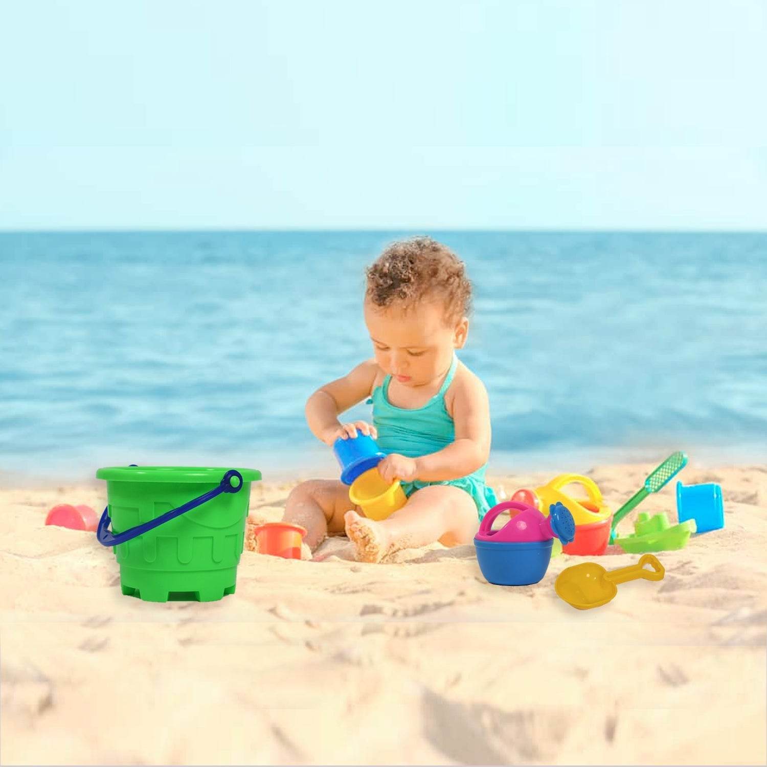 Beach Sand Castle Toy Set for Kids - 6 Pcs Summer Play - infinityexculsivestore.com