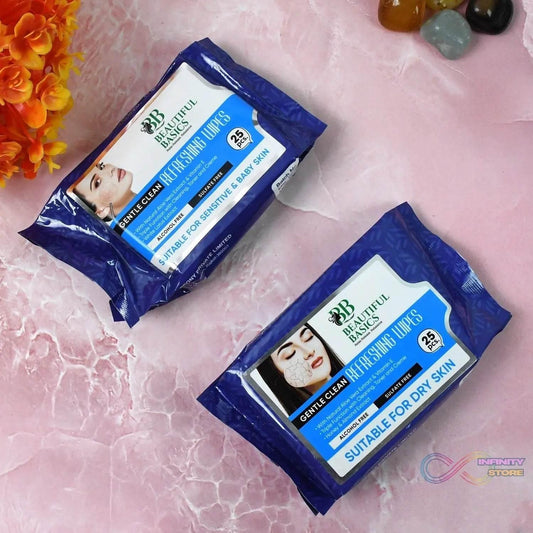 Beautiful Basics Dry & Sensitive Skin Face Wipes (2 Pkts x 50 Pcs Wipes) - infinityexculsivestore.com