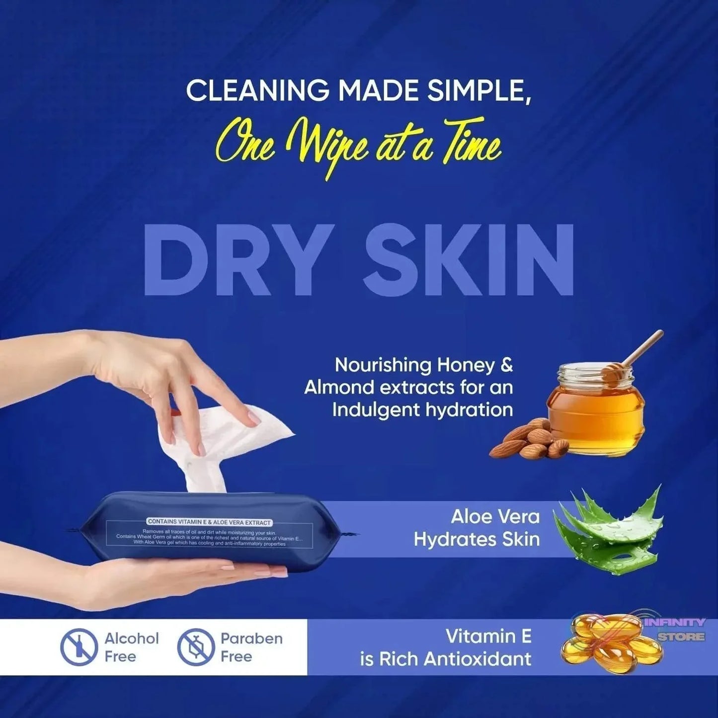 Beautiful Basics Dry & Sensitive Skin Face Wipes (2 Pkts x 50 Pcs Wipes) - infinityexculsivestore.com