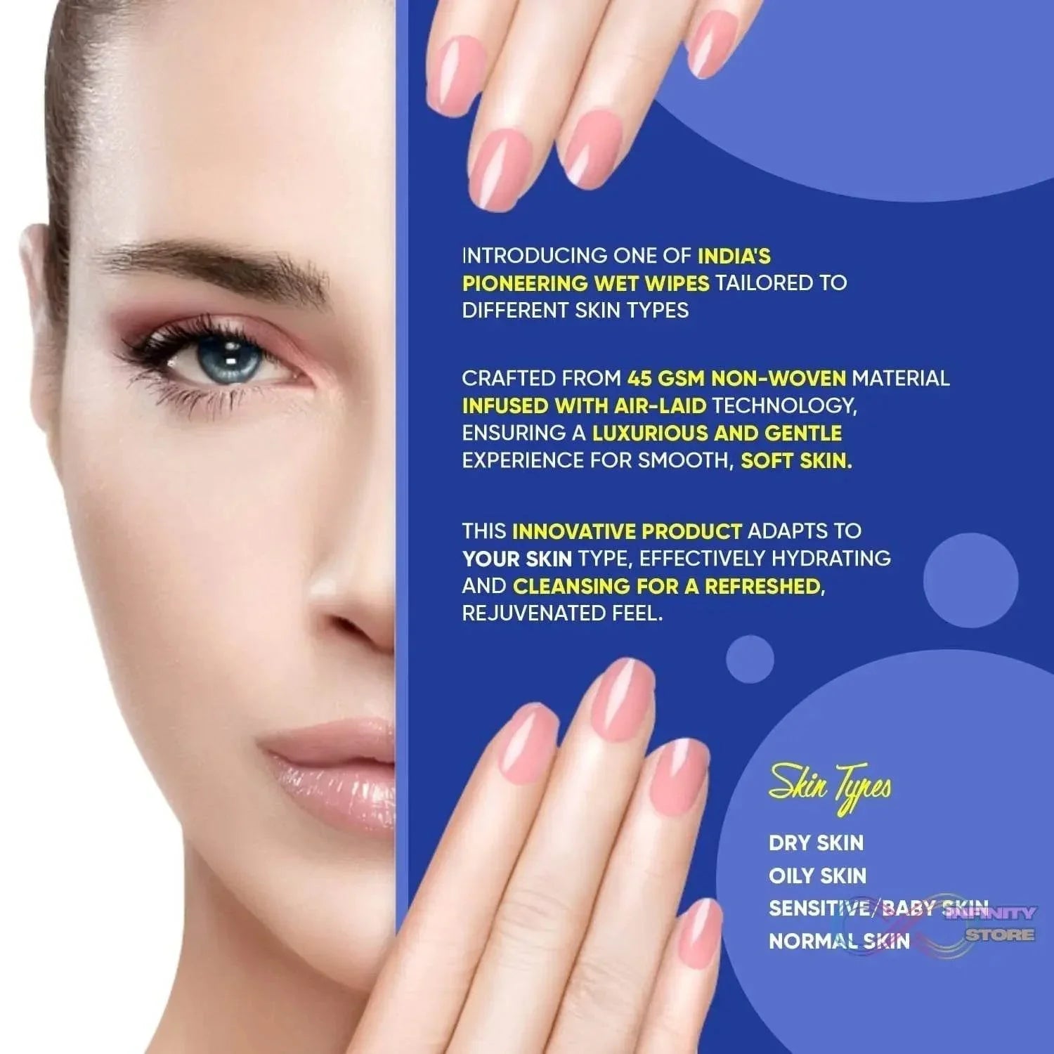 Beautiful Basics Dry & Sensitive Skin Face Wipes (2 Pkts x 50 Pcs Wipes) - infinityexculsivestore.com