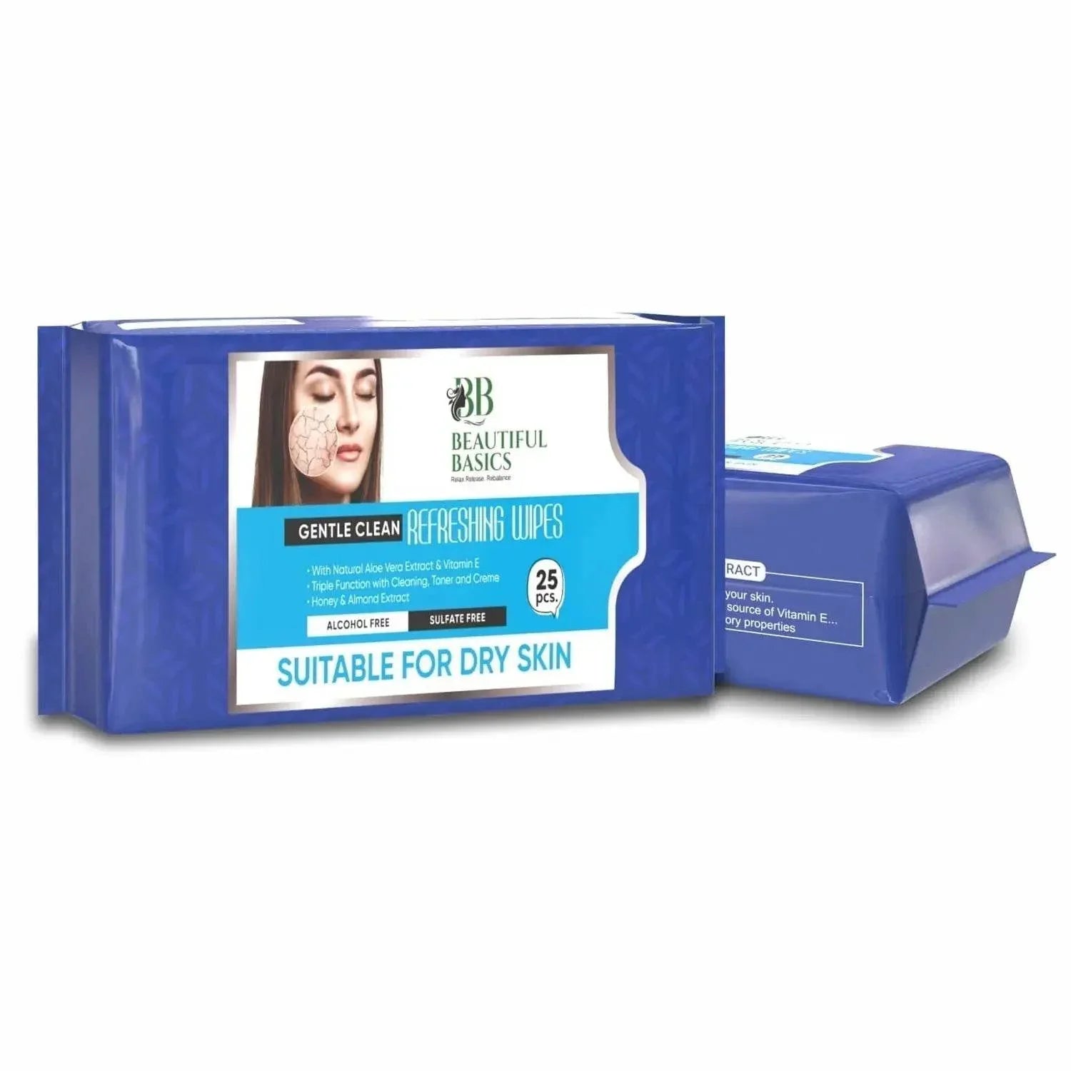 Beautiful Basics Dry & Sensitive Skin Face Wipes (2 Pkts x 50 Pcs Wipes) - infinityexculsivestore.com
