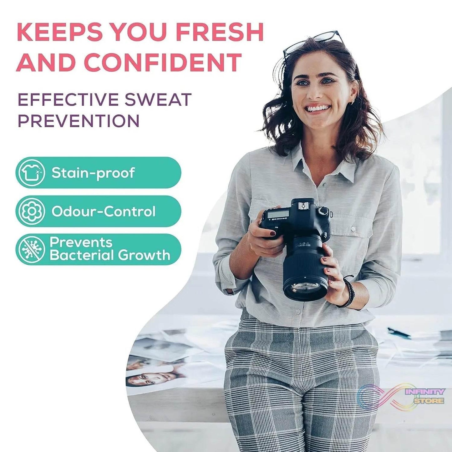 Beautiful Basics Underarms Sweat Pads Disposable (Pkts 6x 60 Pcs Set) - infinityexculsivestore.com