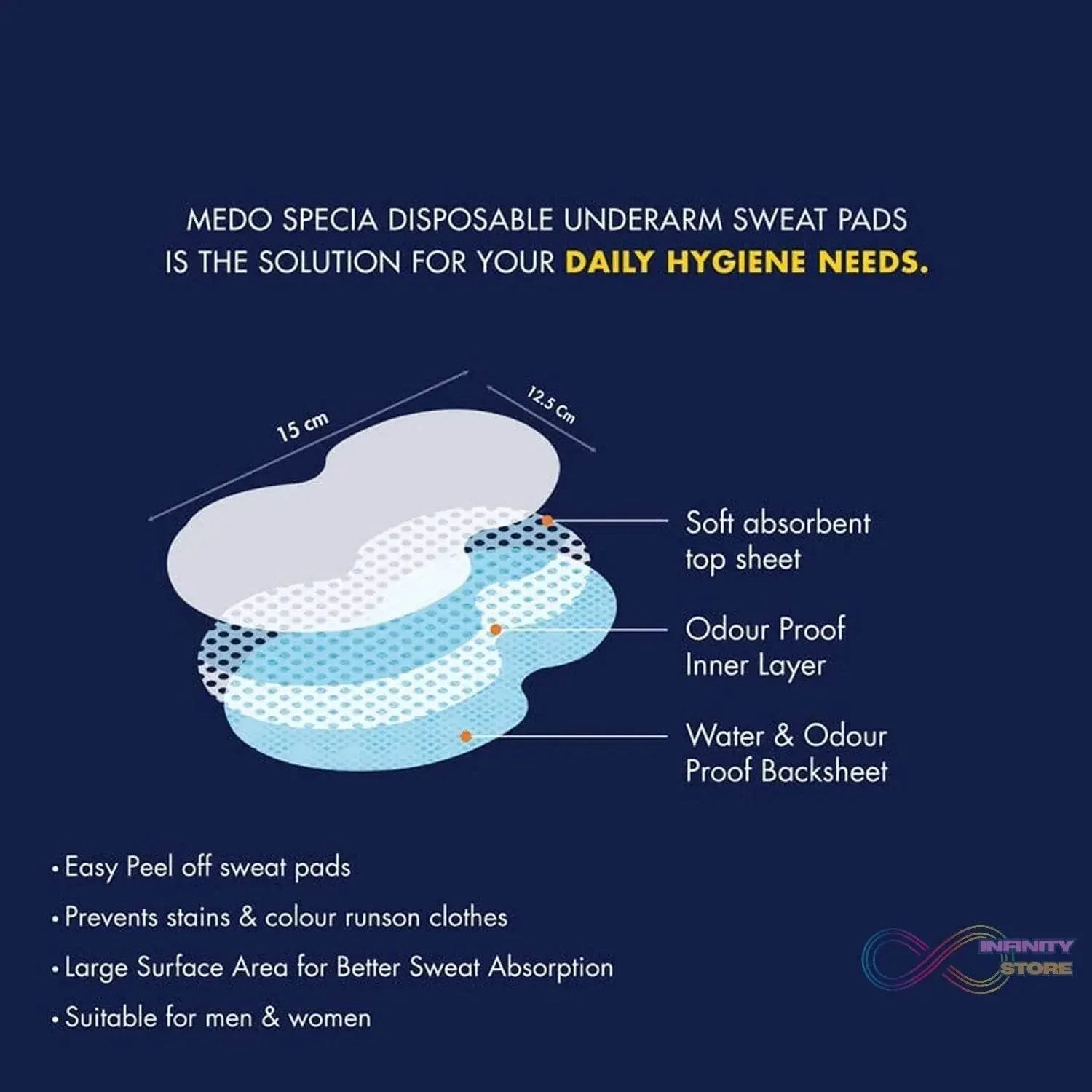 Beautiful Basics Underarms Sweat Pads Disposable (Pkts 6x 60 Pcs Set) - infinityexculsivestore.com