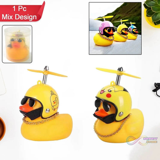Beautiful Duck Car Ornaments Duck Bicycle Bell with Propeller Helmet (1 Pc / Mix Design) - infinityexculsivestore.com