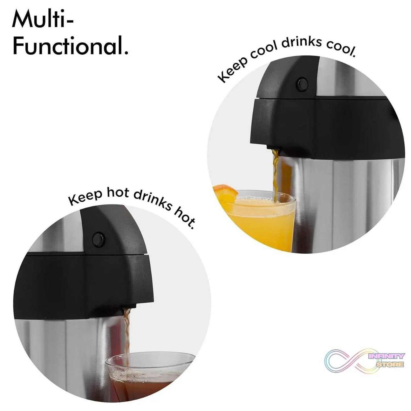 Beverage Dispenser Stainless Steel for Serving Tea and Coffee, Thermos steel (2500 ML) - infinityexculsivestore.com