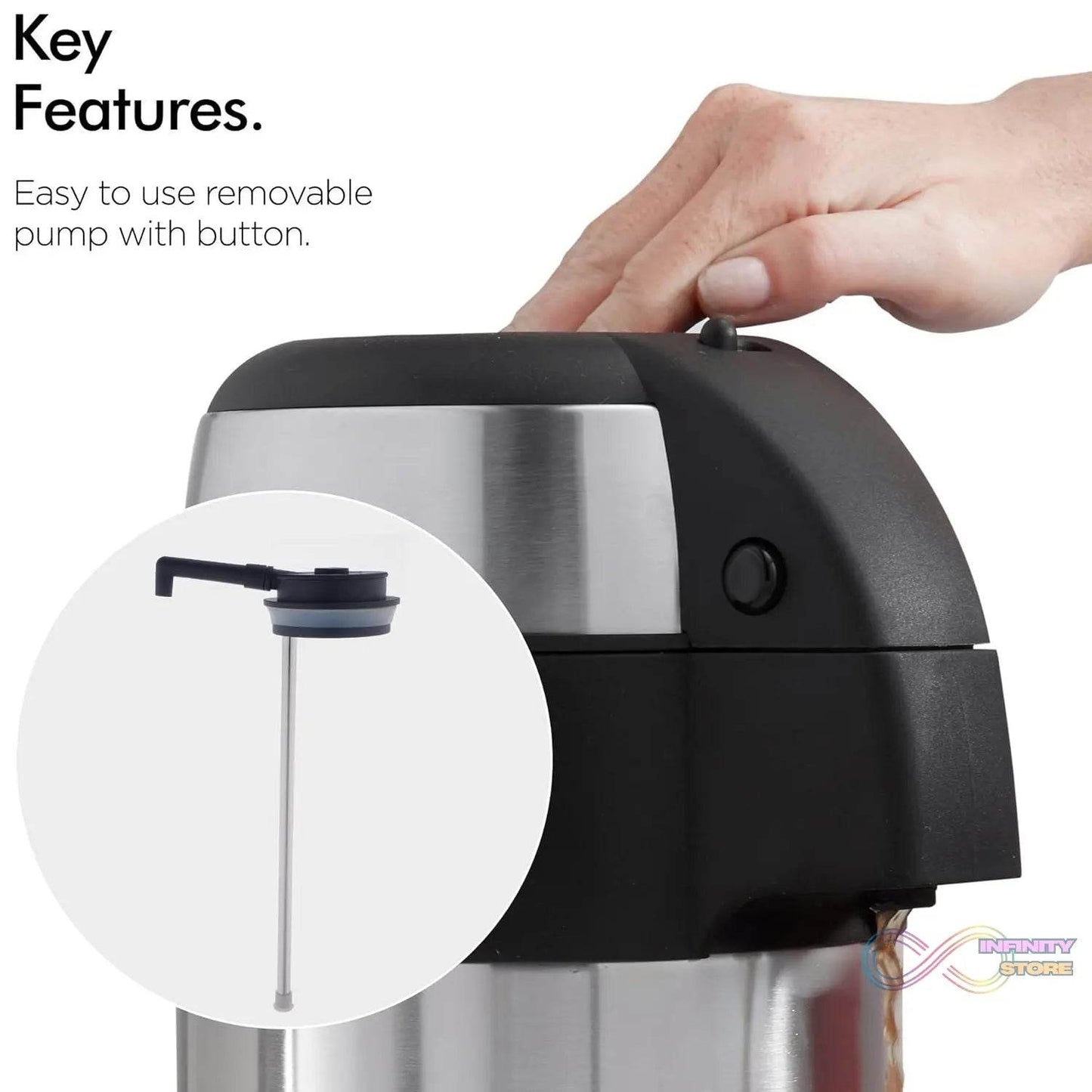 Beverage Dispenser Stainless Steel for Serving Tea and Coffee, Thermos steel (2500 ML) - infinityexculsivestore.com