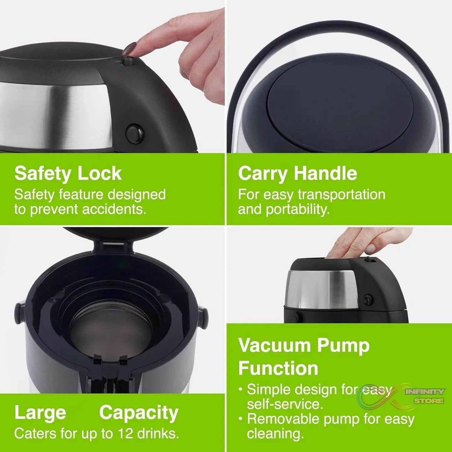 Beverage Dispenser Stainless Steel for Serving Tea and Coffee, Thermos steel (2500 ML) - infinityexculsivestore.com