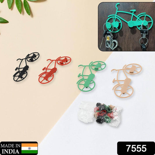 Bicycle Shape Key Chain Holder and wall mount bike hook Key Holders Plastic Key Holder For Home, Office (pack of 4) - infinityexculsivestore.com