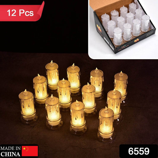 Big Flameless Melted Design Candles Set (12 pcs) - infinityexculsivestore.com