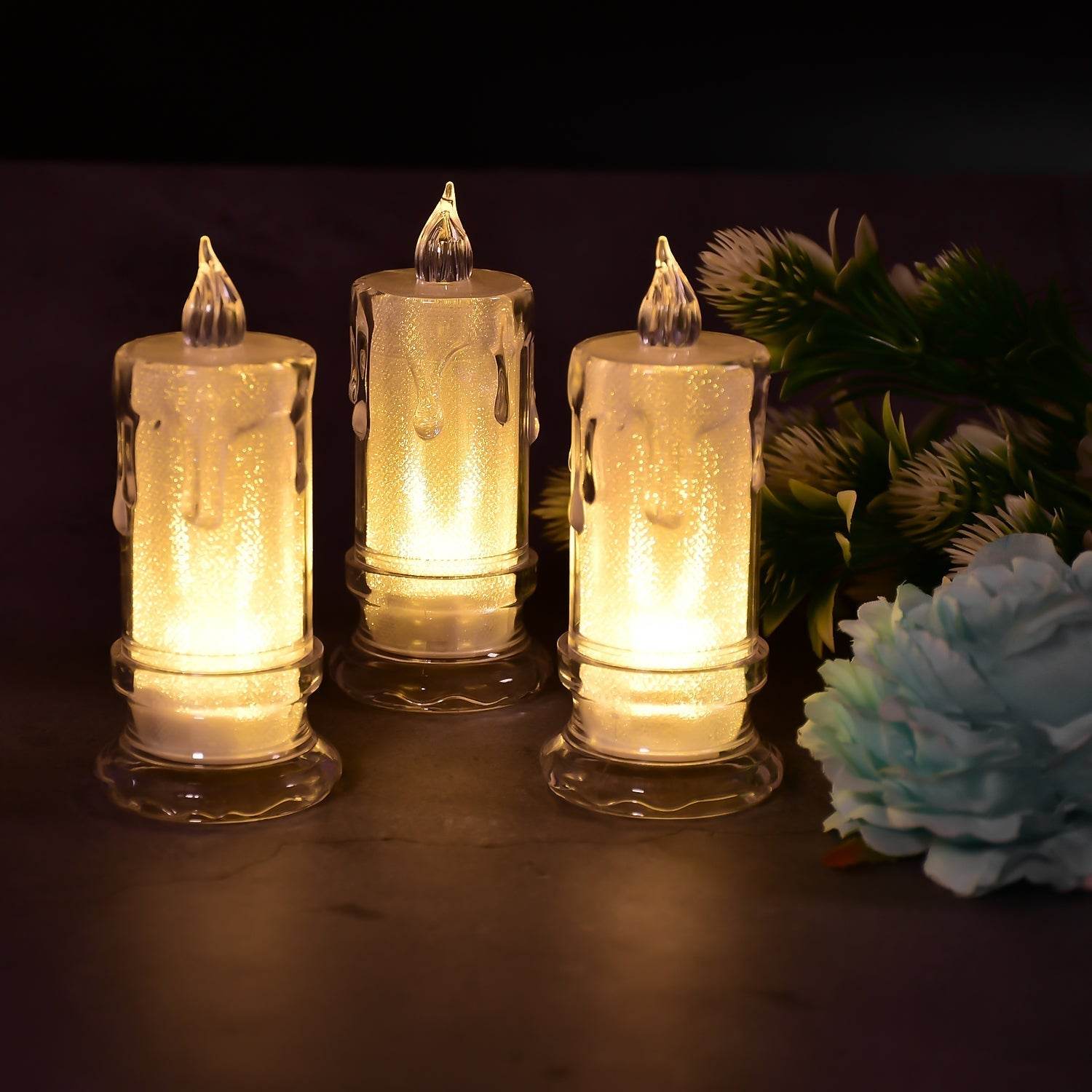 Big Flameless Melted Design Candles Set (12 pcs) - infinityexculsivestore.com