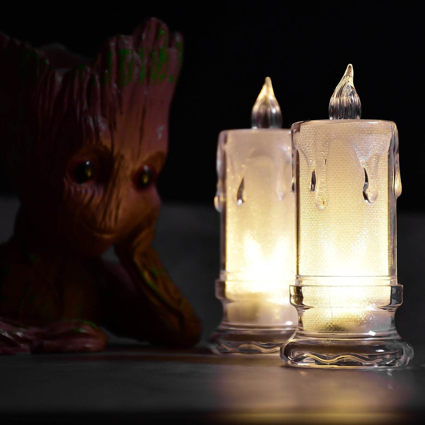Big Flameless Melted Design Candles Set (12 pcs) - infinityexculsivestore.com