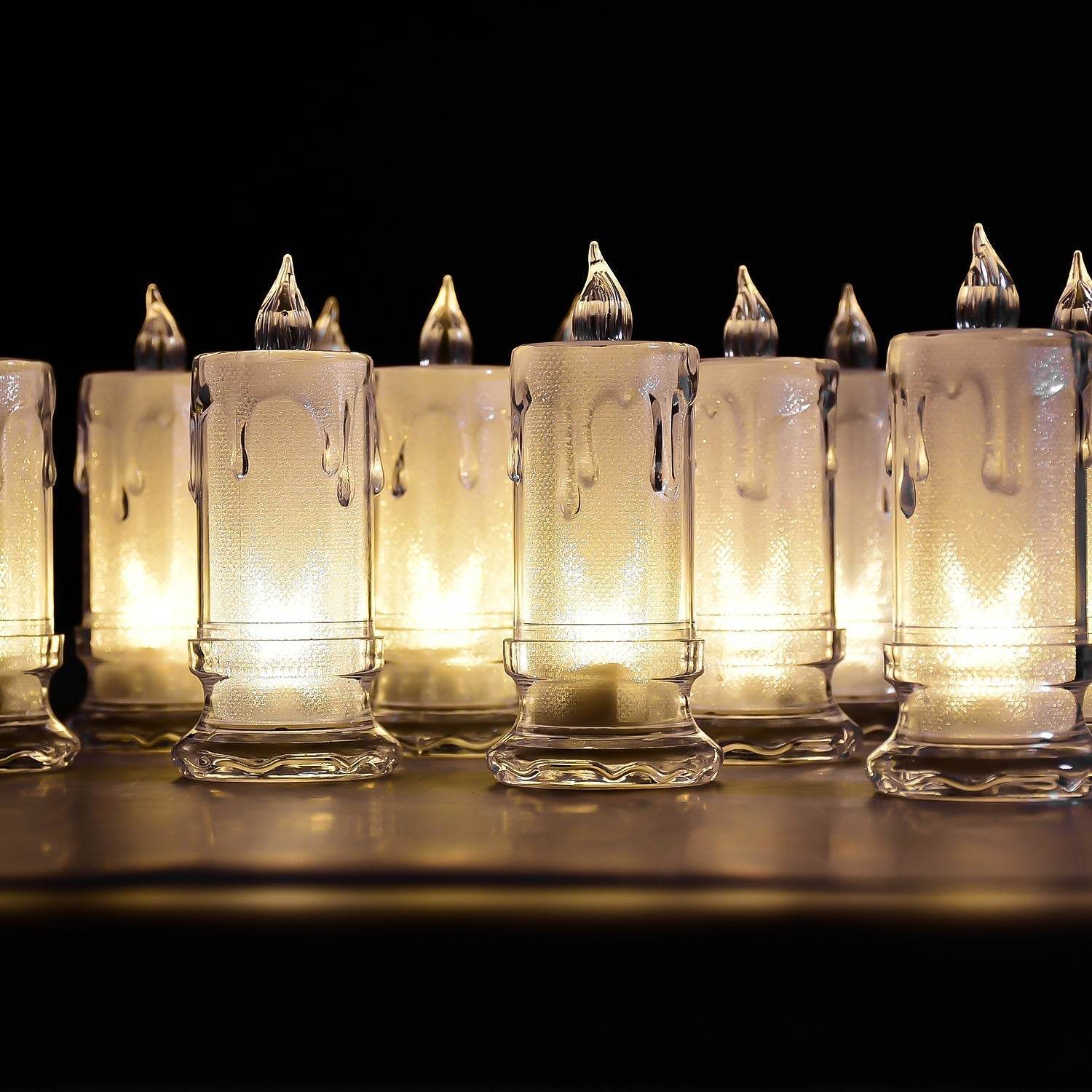 Big Flameless Melted Design Candles Set (12 pcs) - infinityexculsivestore.com