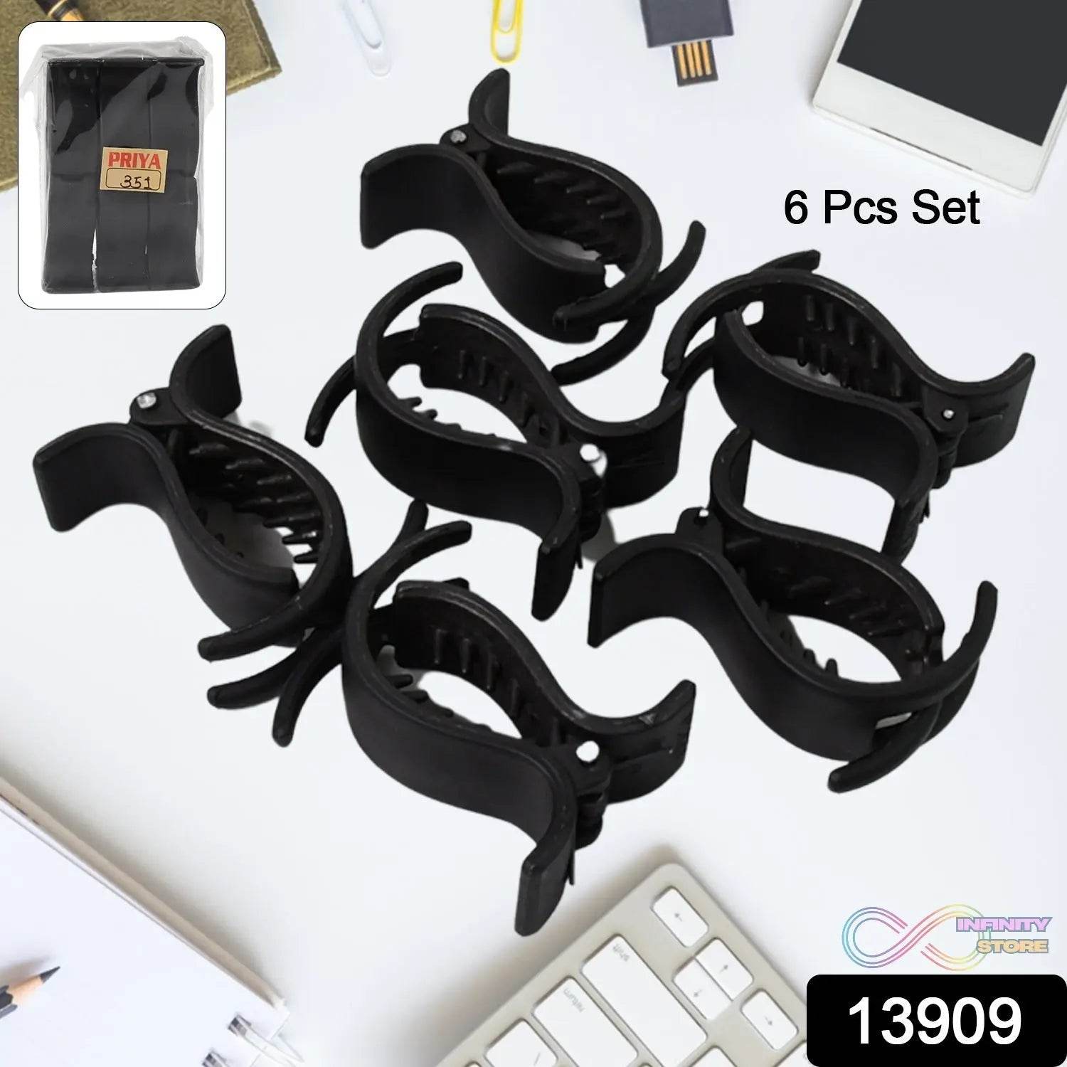 Big Hair Clips for Girls Kids Hair Accessories (6 Pcs Set / Black) - infinityexculsivestore.com