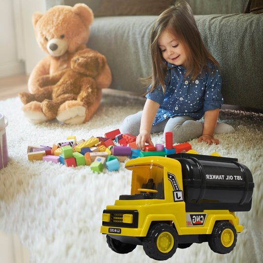 Big Heavy Duty Unbreakable Toy Truck with Sound | Friction Powered Oil-Water Tanker - infinityexculsivestore.com