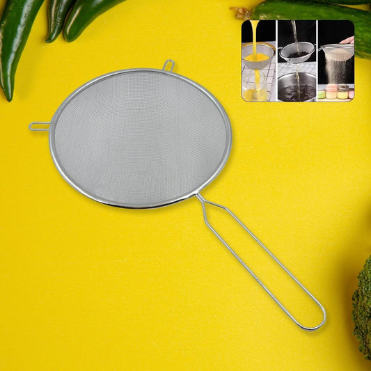 Big Mesh Strainer With Handle Stainless Steel Oil Straine, Mesh Sieve Strainer(1 Pc) - infinityexculsivestore.com