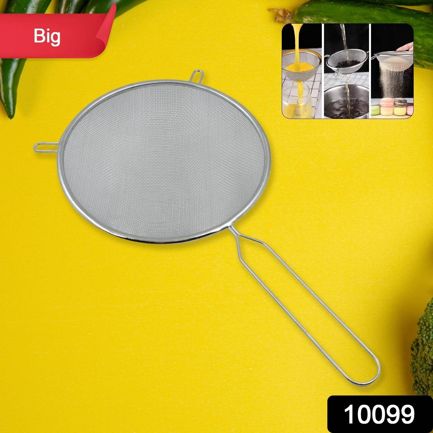 Big Mesh Strainer With Handle Stainless Steel Oil Straine, Mesh Sieve Strainer(1 Pc) - infinityexculsivestore.com