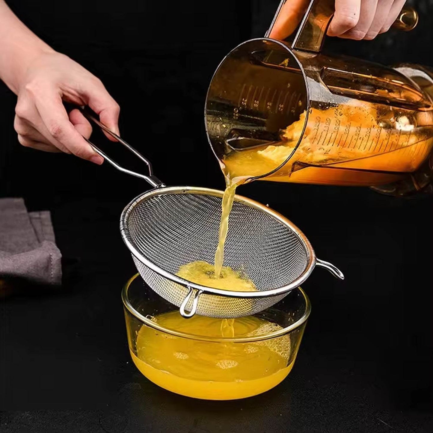 Big Mesh Strainer With Handle Stainless Steel Oil Straine, Mesh Sieve Strainer(1 Pc) - infinityexculsivestore.com