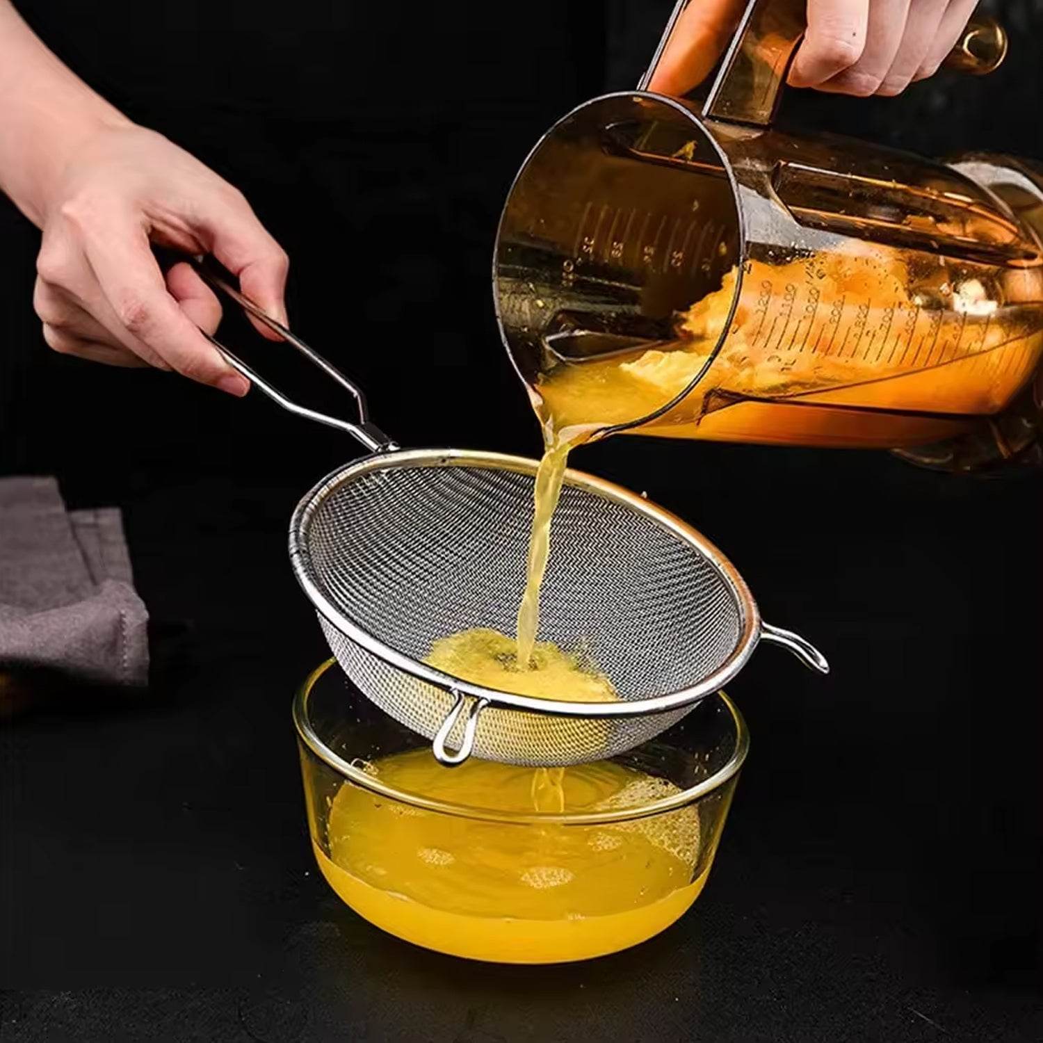 Big Mesh Strainer With Handle Stainless Steel Oil Straine, Mesh Sieve Strainer(1 Pc) - infinityexculsivestore.com