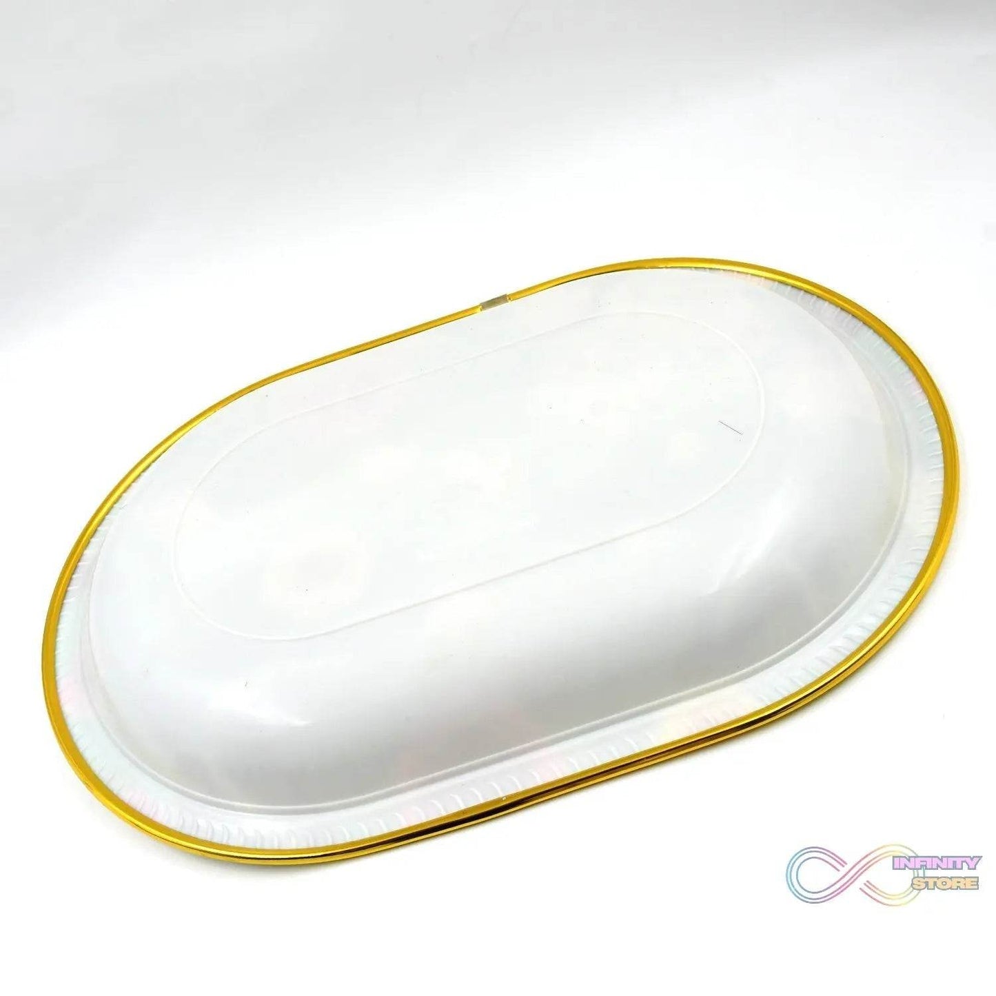 Big Plastic Flower Printed Design Serving Tray (1 Pc / 35 x 24 CM / Mix Color) - infinityexculsivestore.com