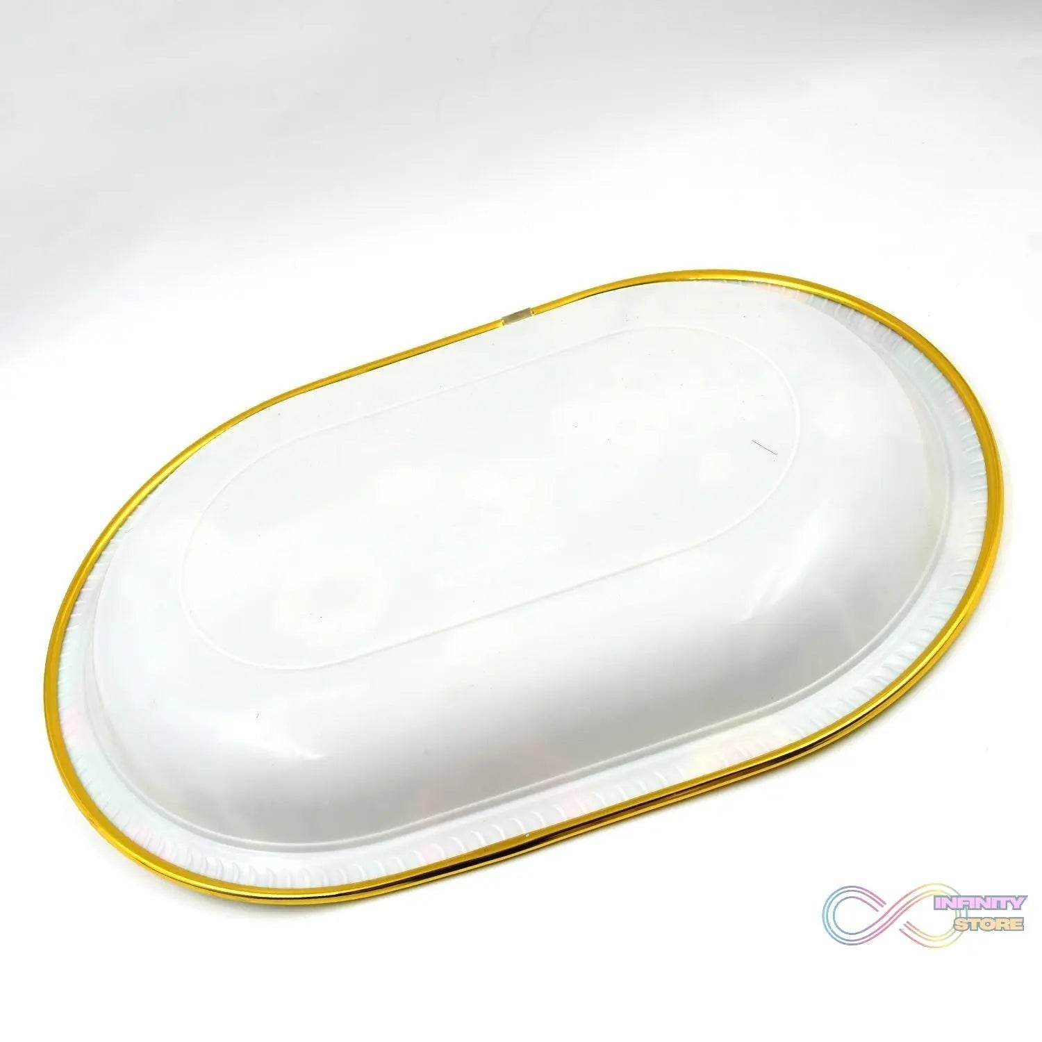 Big Plastic Flower Printed Design Serving Tray (1 Pc / 35 x 24 CM / Mix Color) - infinityexculsivestore.com