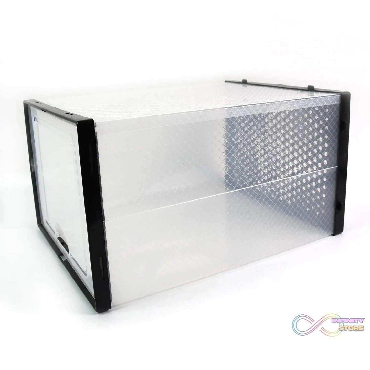 Big Plastic Stackable Shoe Storage Box (1 Pc / 37x27x19 Cm) - infinityexculsivestore.com