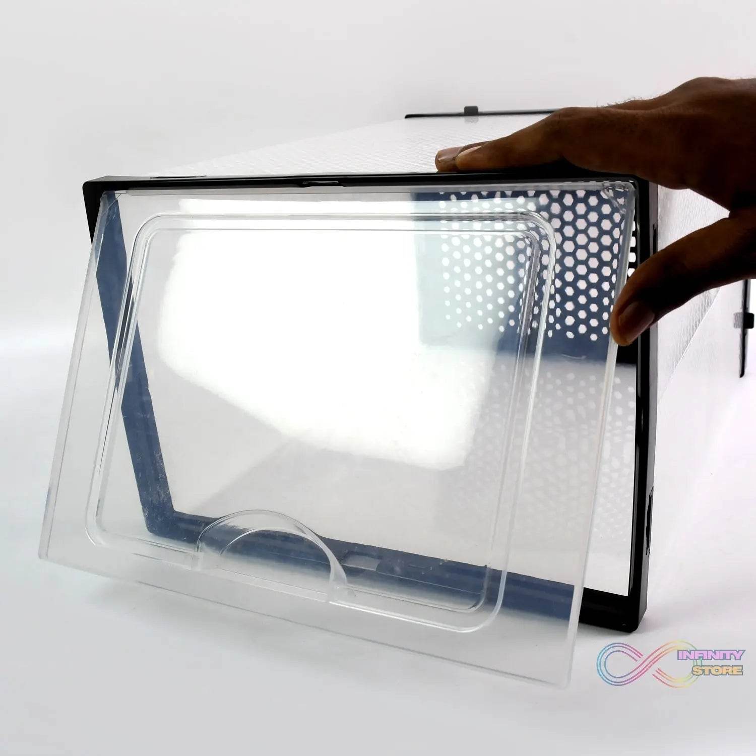 Big Plastic Stackable Shoe Storage Box (1 Pc / 37x27x19 Cm) - infinityexculsivestore.com
