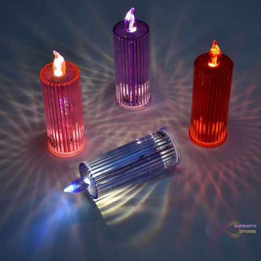 Big Simple Candles for Home Decoration, Crystal Candle Lights (Multicolor) - infinityexculsivestore.com