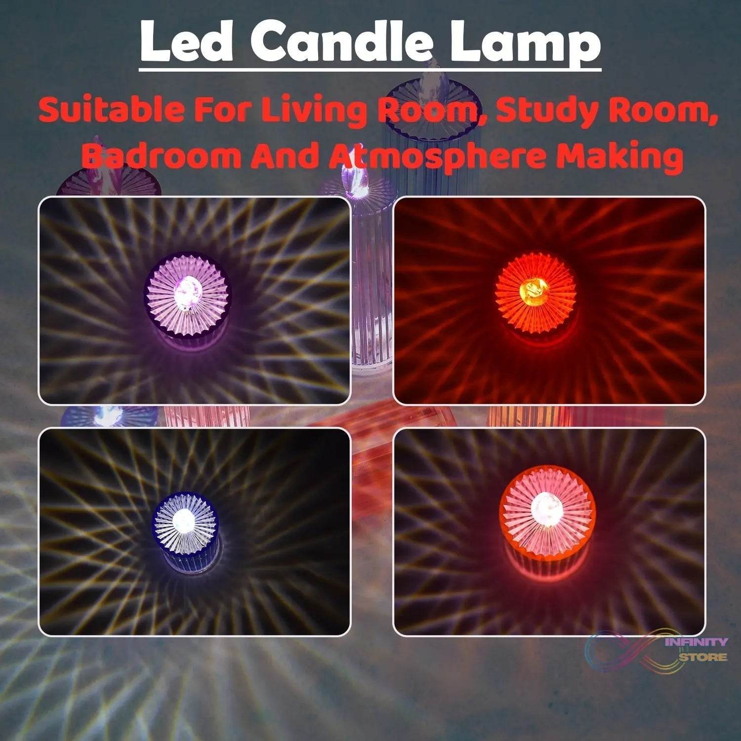 Big Simple Candles for Home Decoration, Crystal Candle Lights (Multicolor) - infinityexculsivestore.com