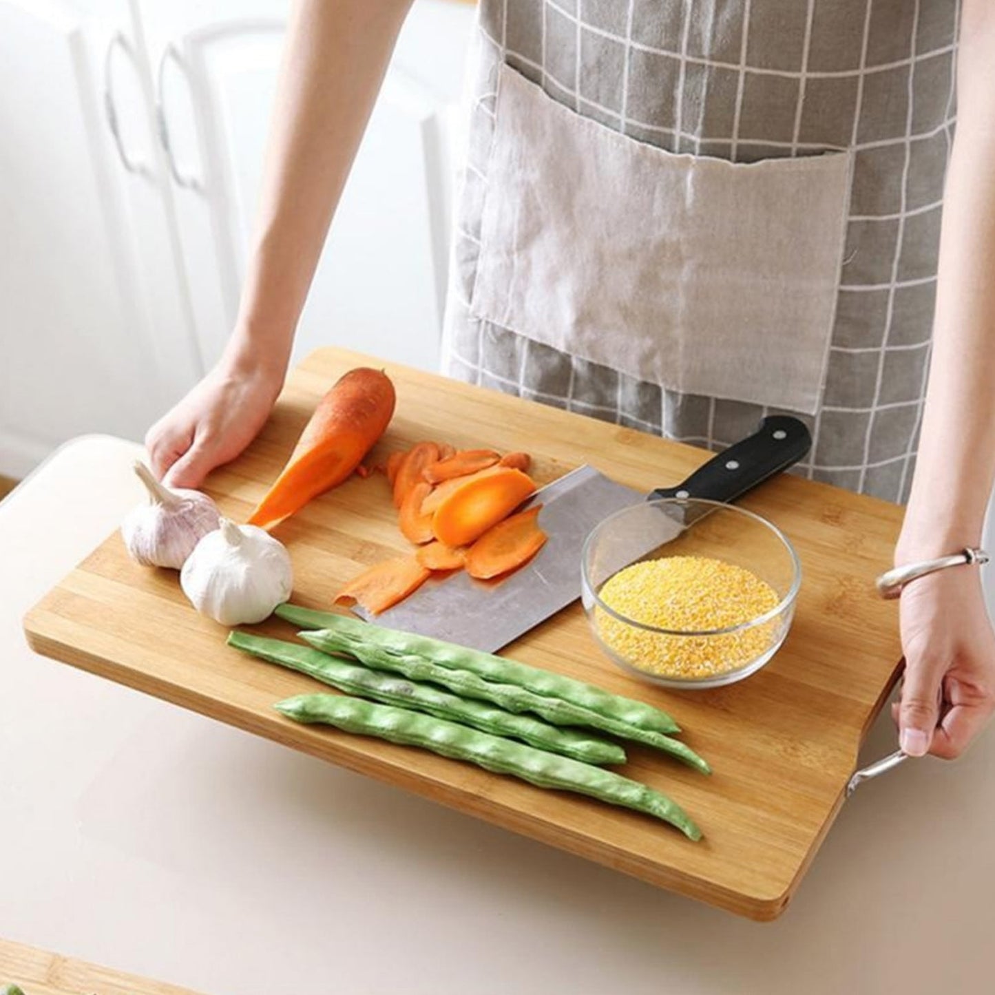 Wooden Chopping Board Big Size Kitchen Chopping Board Household Cutting Board Knife Board Vegetable Cutting and Fruit Multi - purpose Steel Vs Wooden Sticky Board Cutting board For Kitchen Use - infinityexculsivestore.com